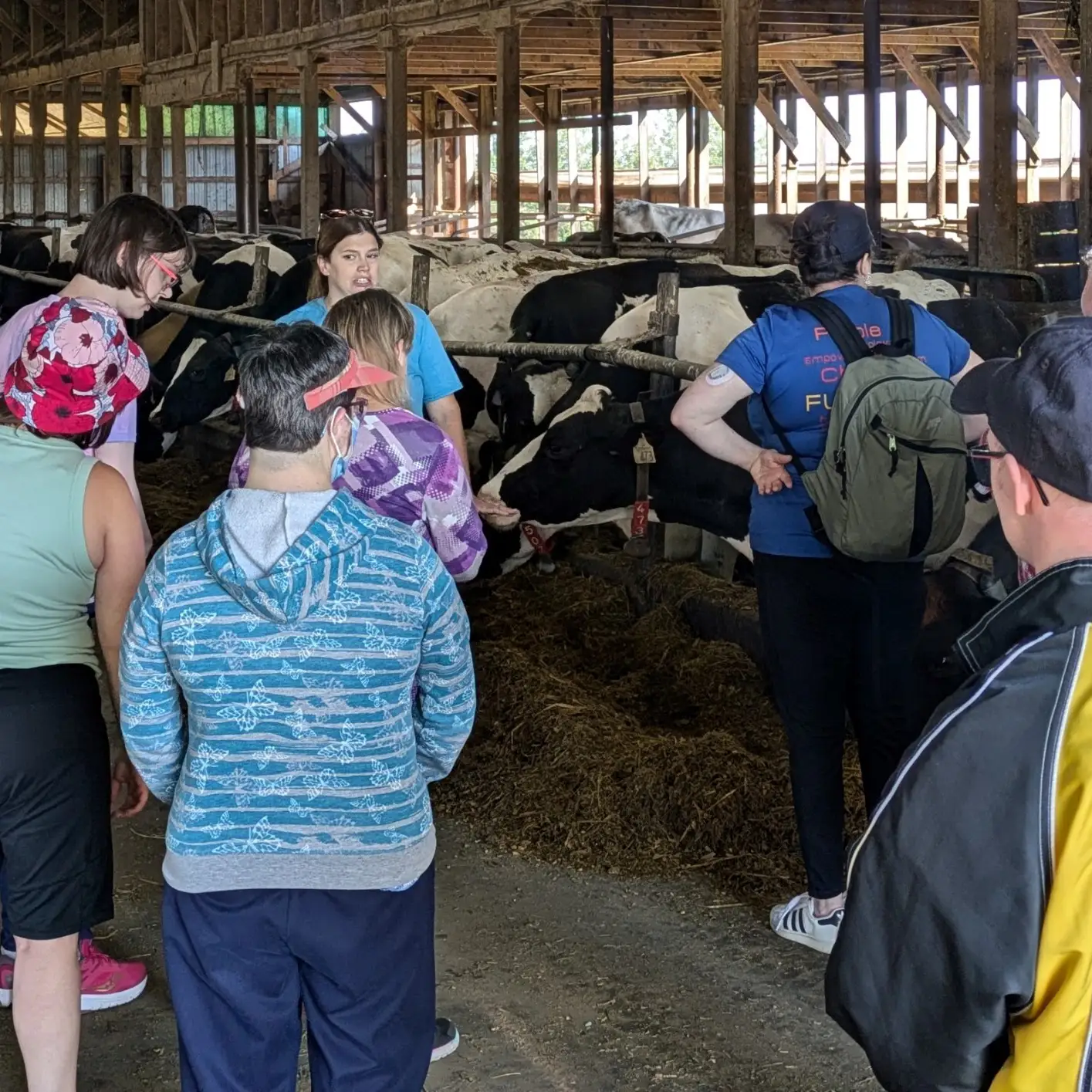 group of people touring Hatfield Farms